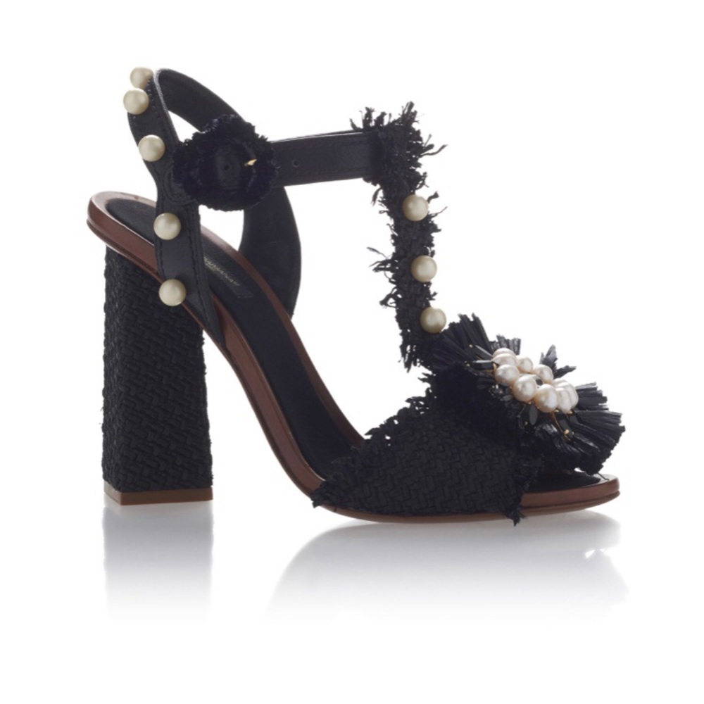 Dolce & Gabbana Pearl Embellished Leather Sandals